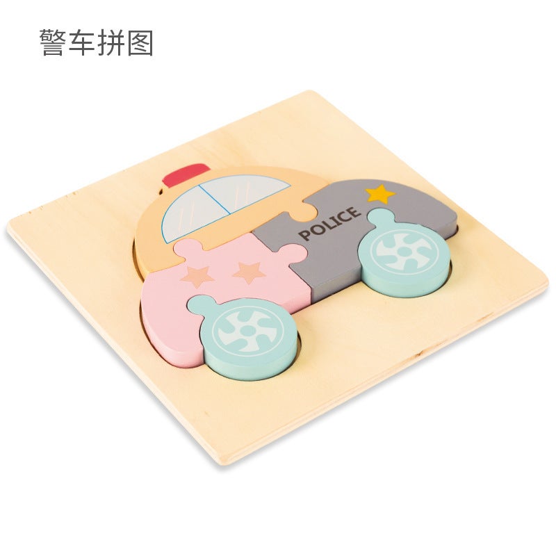 Children'S Wooden 3D Cartoon Buckle Early Education Puzzle Board Cognitive Building Blocks Educational Toys Available For - Image 1